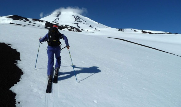 Ski touring Llaima Volcano