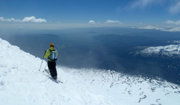 Niki skiing Llaima Volcano